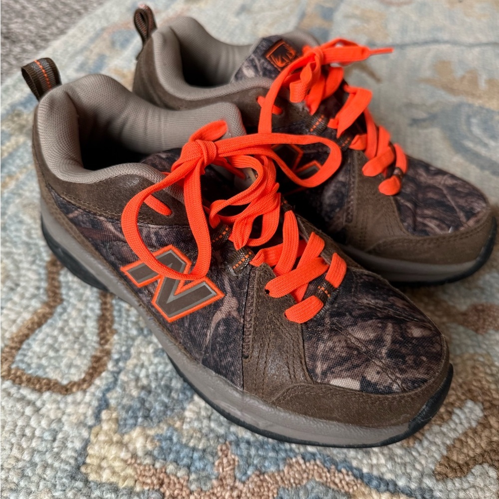 New Balance Camouflage Brown and Orange Hiking Sneakers